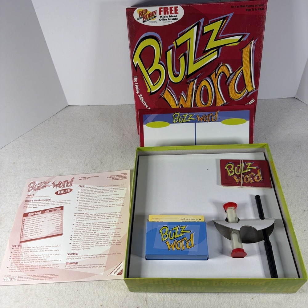 Vintage Buzz Word Family Board Game Patch 2003 Complete PREOWNED
